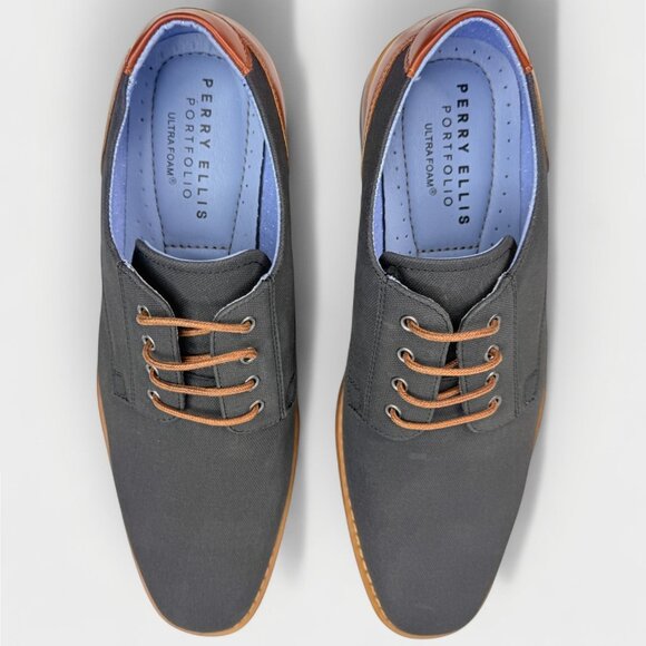 Perry Ellis Winston Ultra Foam Men’s Gray Dress Shoe Sz 7.5 New No Box Comfort - Picture 6 of 10